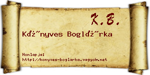Könyves Boglárka névjegykártya