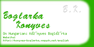 boglarka konyves business card
